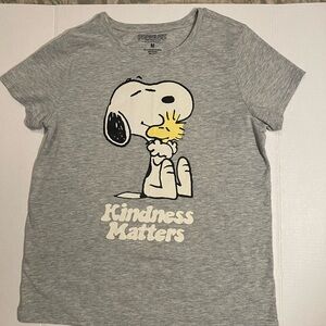 Peanuts Gray Snoopy & Woodstock Short Sleeve Tee